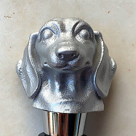 WILD EYE DESIGNS WINE STOPPER SILVER DACHSHUND - Picture 2 of 6